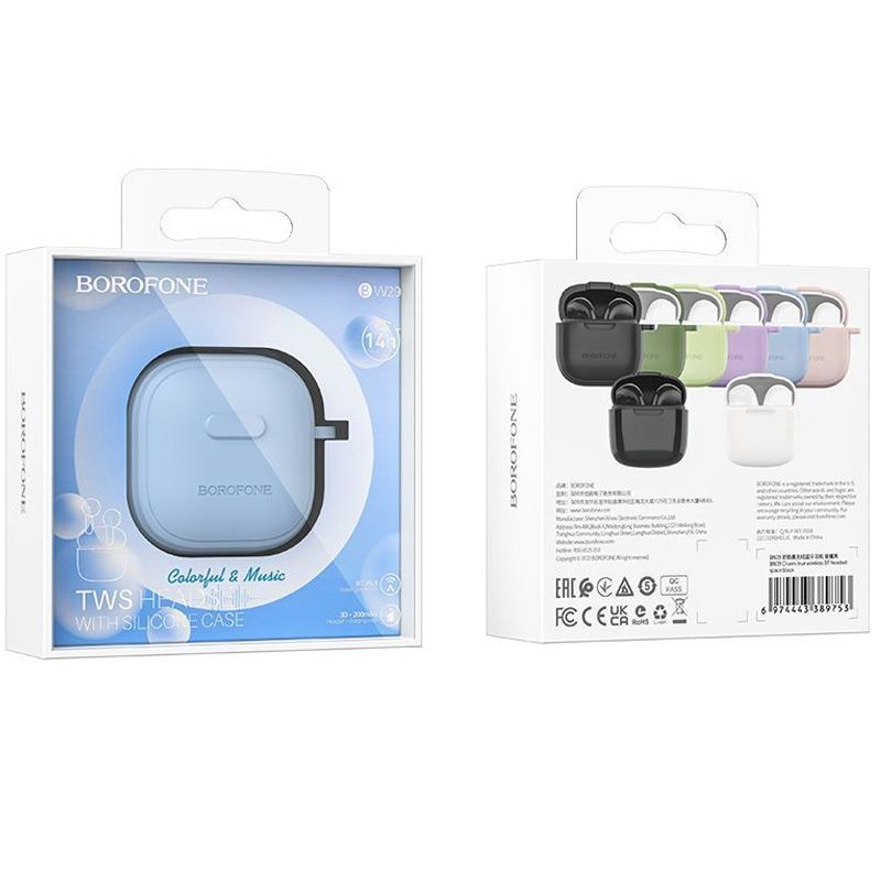 Бездротові навушники BOROFONE BW29 Charm true wireless BT headset Azure Blue