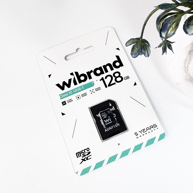 Карта пам'яті microSDXC (UHS-1) Wibrand 128Gb class 10 (adapter SD)