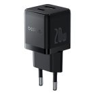 Мережевий зарядний пристрій Baseus Palm Fast Charger C+U 20W EU Cluster Black (with Baseus Mini White Cable USB-C to USB-C 60W (20V/3A) 1m Cluster Bla