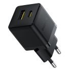 Мережевий зарядний пристрій Baseus Palm Fast Charger C+U 20W EU Cluster Black (with Baseus Mini White Cable USB-C to USB-C 60W (20V/3A) 1m Cluster Bla