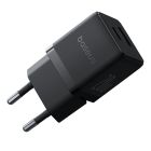 Мережевий зарядний пристрій Baseus Palm Fast Charger C+U 20W EU Cluster Black (with Baseus Mini White Cable USB-C to USB-C 60W (20V/3A) 1m Cluster Bla