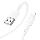 Кабель HOCO X83 USB to iP 2.4A, 1m, PVC, PVC connectors, White