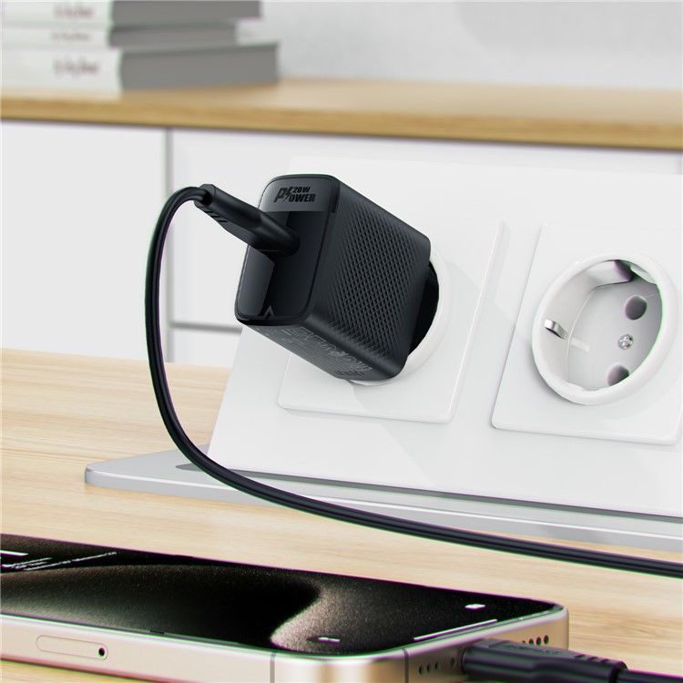 Мережевий зарядний пристрій ACEFAST A82 PD20W GaN single USB-C charger Black