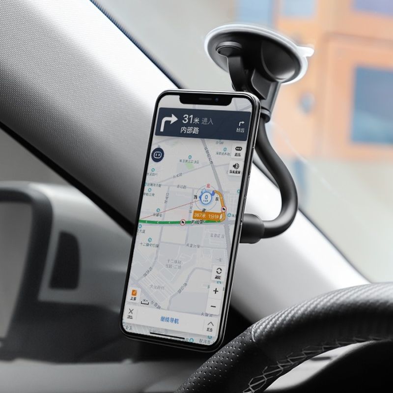 Автотримач для телефона BOROFONE BH18 Journey series in-car phone holder, carbon fiber pattern durable