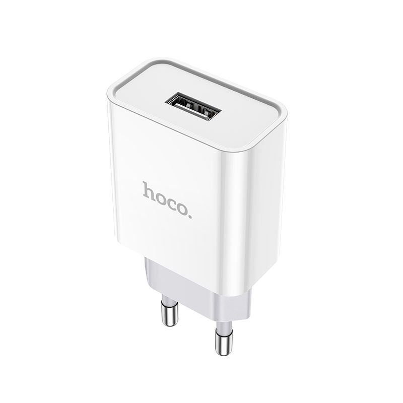 Мережевий зарядний пристрій з кабелем HOCO C81A Asombroso single port charger set(Micro) 10.5W White