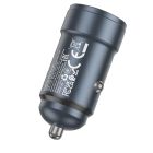 Автомобільний зарядний пристрій HOCO Z57 Glorious single-port PD30W car charger Metal Gray