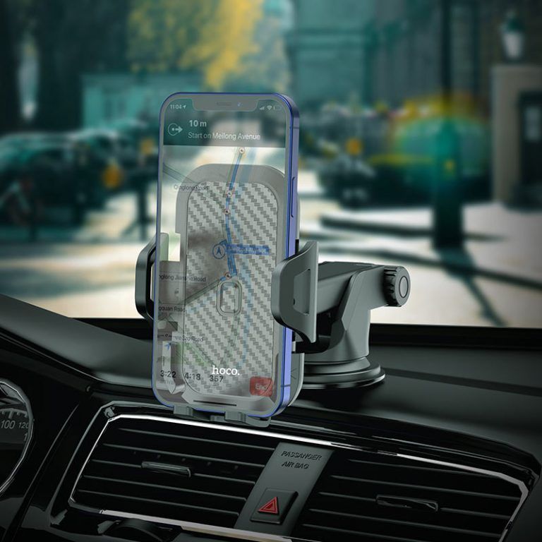 Автотримач для телефона HOCO CA76 Touareg one-touch center console car holder Black