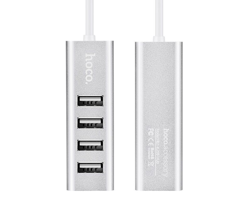USB-хаб HOCO HB1 4USB Line machine Silver