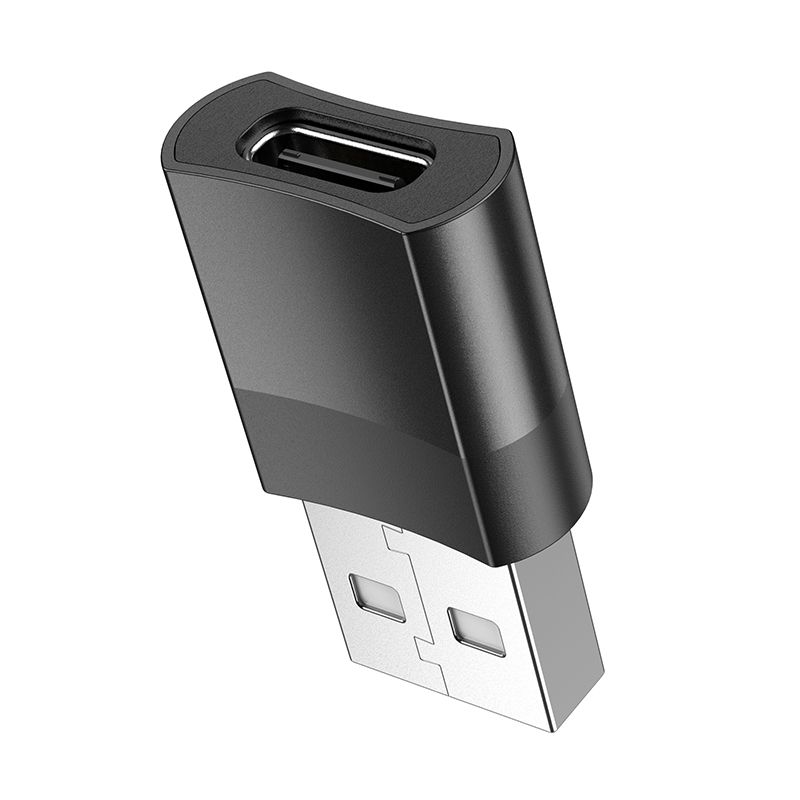 Адаптер HOCO UA17 USB Male to Type-C female USB2.0 adapter Black