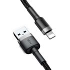 Кабель Baseus Cafule Cable USB For Lightning 2.4A 0.5m Gray+Black