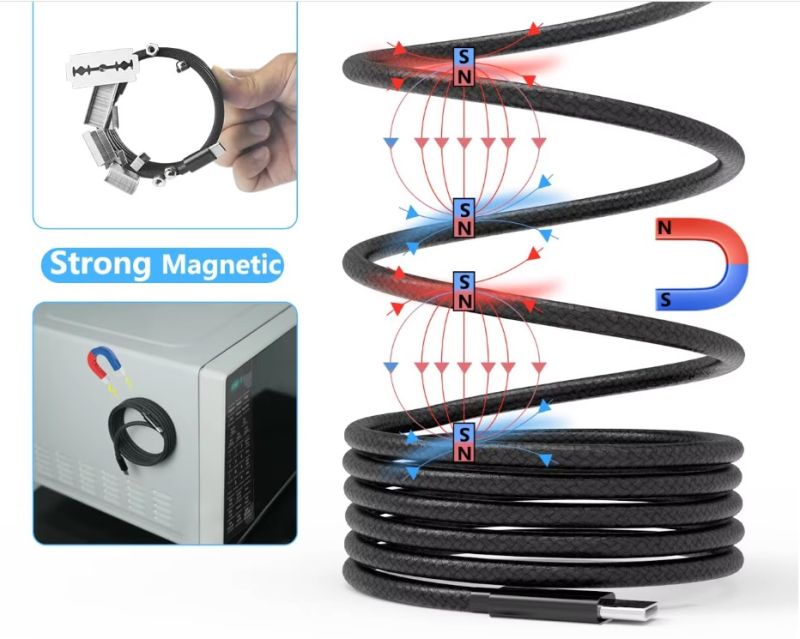 Кабель NN SN2 Magnetic Usb Type-C 1m 100W  grey