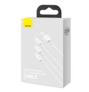 Кабель Baseus Superior Series USB to M+L+C 3.5A 1.5m White