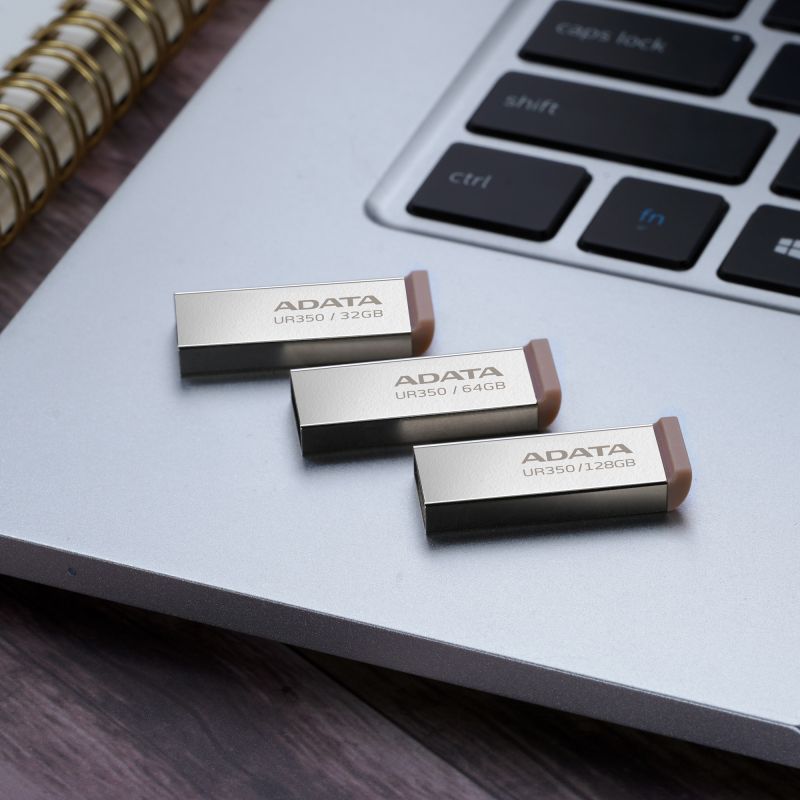 Флеш-накопичувач ADATA USB 3.2 UR 350 128Gb Silver/Beige
