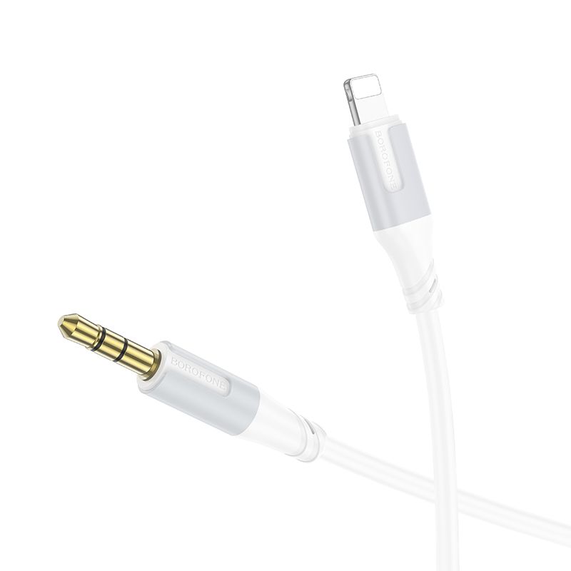 Аудіокабель BOROFONE BL19 iP to 3.5mm male, TPE, 1m, White