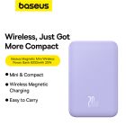 Зовнішній акумулятор Baseus Magnetic Mini Wireless Fast Charge Power Bank 5000mAh 20W Nebula Purple
