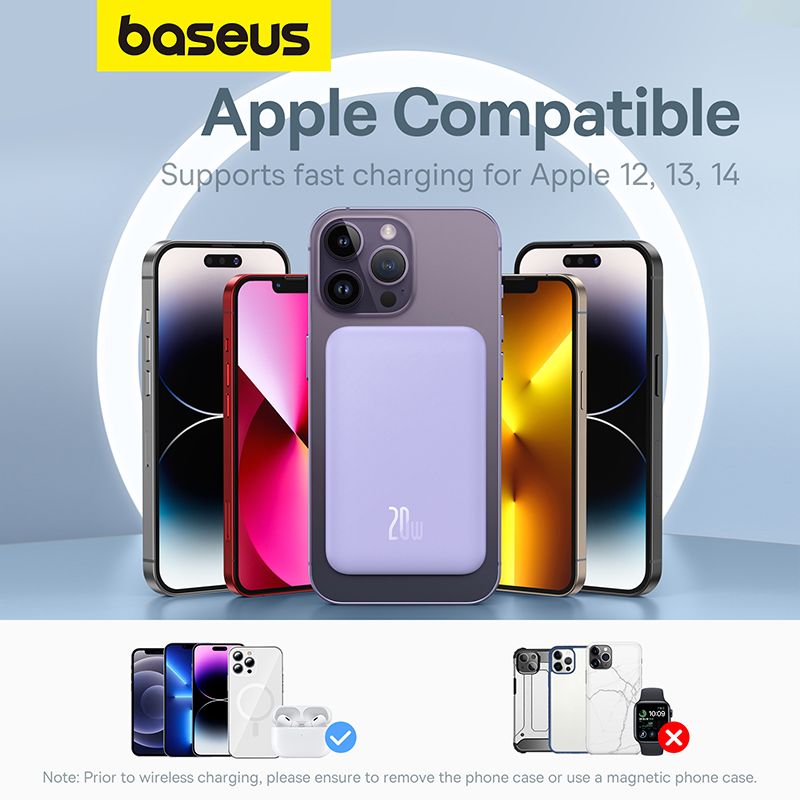 Зовнішній акумулятор Baseus Magnetic Mini Wireless Fast Charge Power Bank 5000mAh 20W Nebula Purple