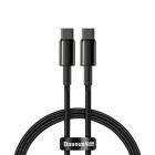 Кабель Baseus Tungsten Gold Fast Charging Data Cable Type-C to Type-C 100W 1m Black