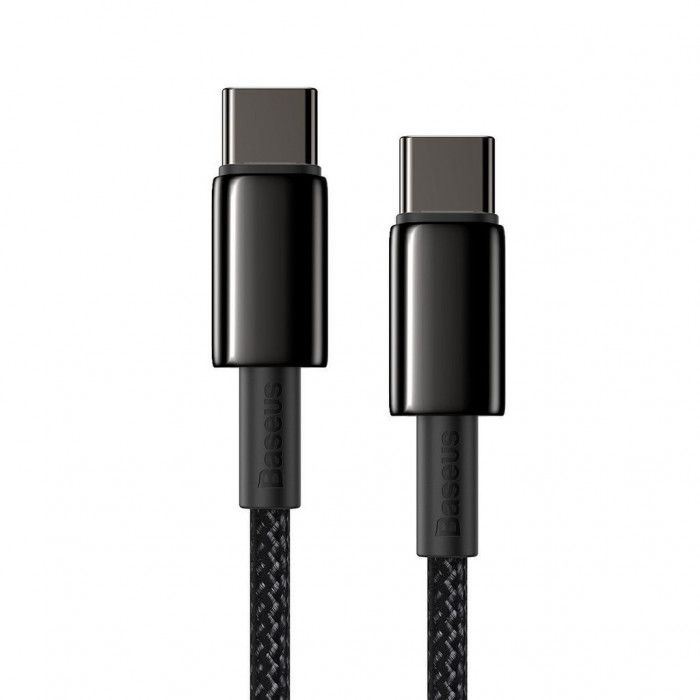 Кабель Baseus Tungsten Gold Fast Charging Data Cable Type-C to Type-C 100W 1m Black