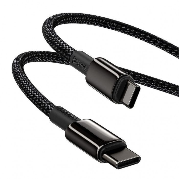Кабель Baseus Tungsten Gold Fast Charging Data Cable Type-C to Type-C 100W 1m Black