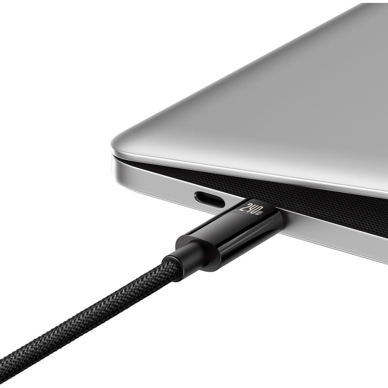 Кабель Baseus Tungsten Gold Fast Charging Data Cable Type-C to Type-C 240W 3m Black