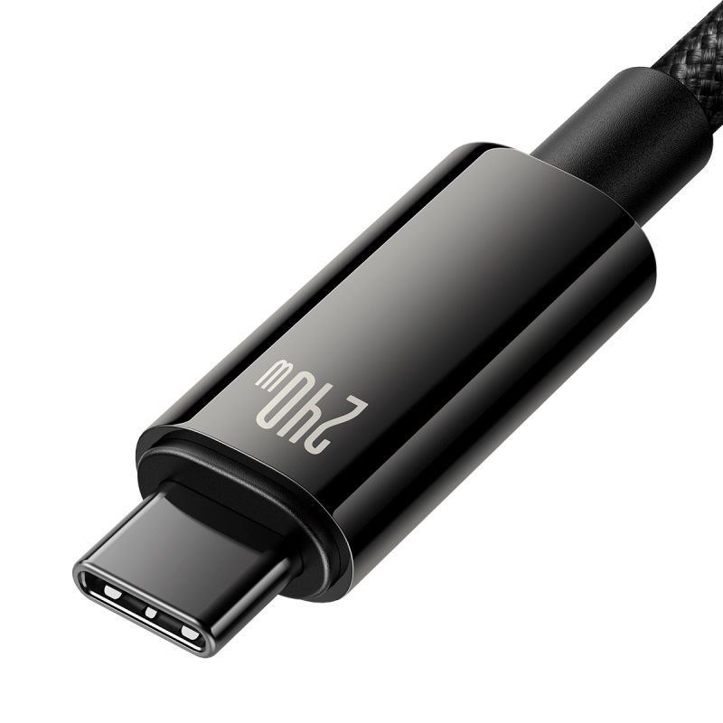 Кабель Baseus Tungsten Gold Fast Charging Data Cable Type-C to Type-C 240W 3m Black