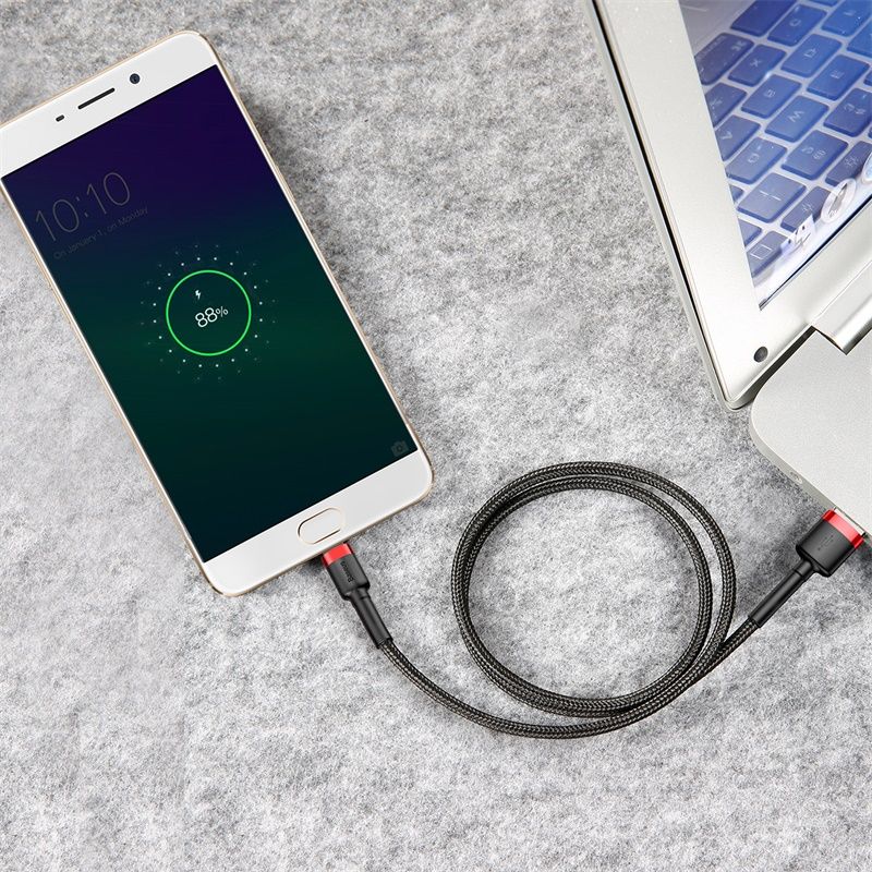 Кабель Baseus cafule Cable USB For Micro 2A 3m Red+Black