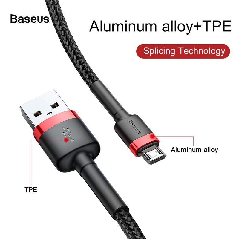 Кабель Baseus cafule Cable USB For Micro 2A 3m Red+Black