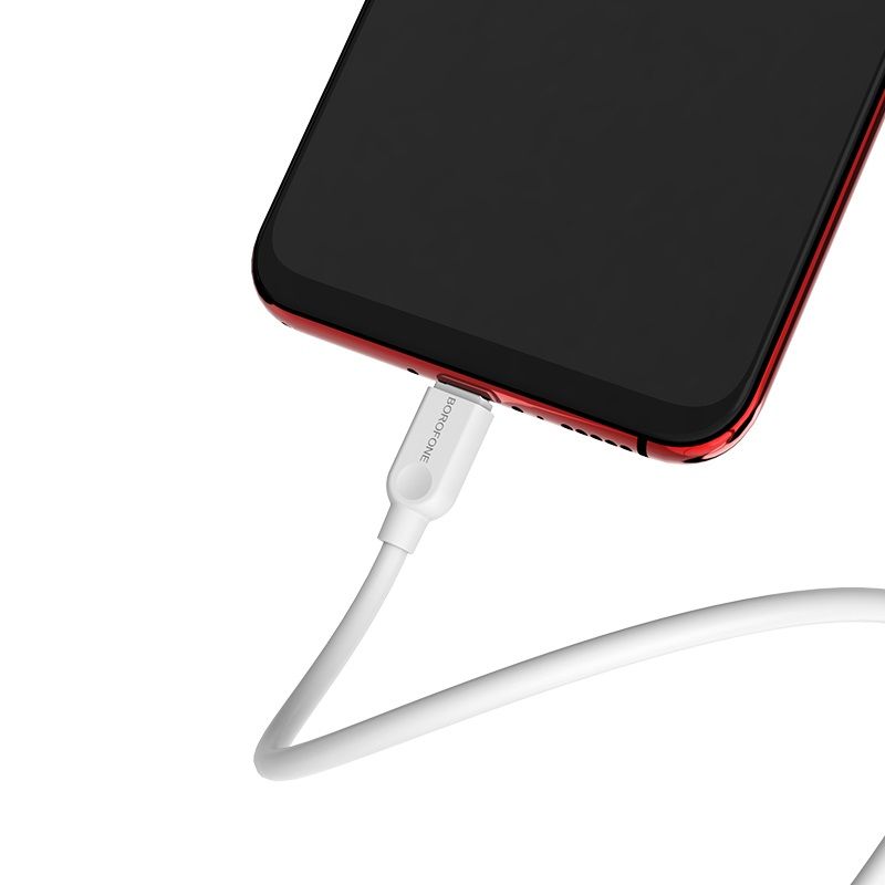 Кабель BOROFONE BX14 USB to Micro 2.4A, 2m, PVC, TPE connectors, White