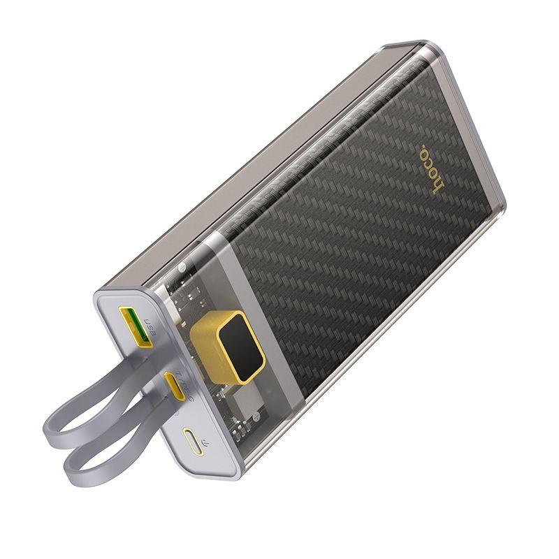Зовнішній акумулятор HOCO J104A Discovery edition 22.5W fully compatible power bank with cable(20000mAh) Gray