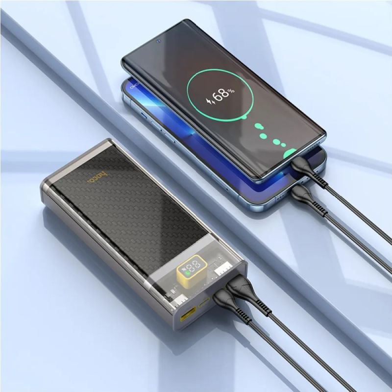 Зовнішній акумулятор HOCO J103A Discovery edition 22.5W fully compatible power bank(20000mAh) Gray