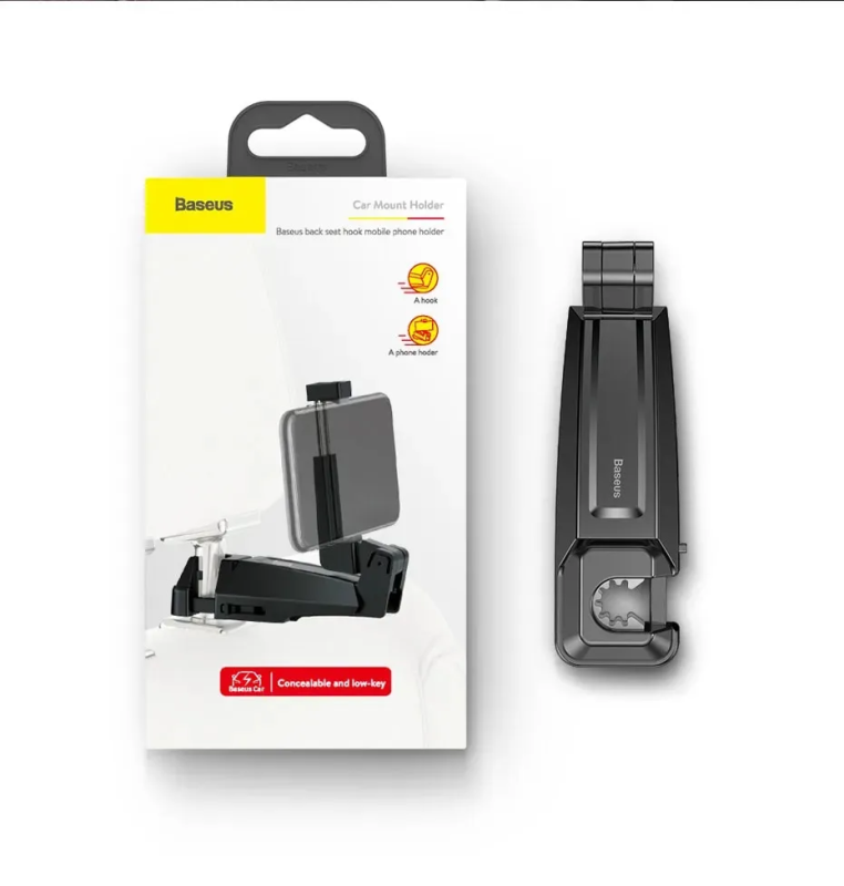 Автотримач для телефона Baseus Backseat Vehicle Phone Holder Hook Black