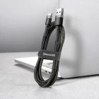 Кабель Baseus Cafule Cable USB For Type-C 3A 0.5m Gray+Black
