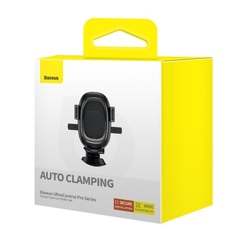 Автотримач для телефона Baseus UltraControl Pro Series Clamp-Type Car Holder Set Cluster Black