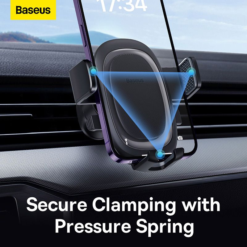 Автотримач для телефона Baseus UltraControl Pro Series Clamp-Type Car Holder Set Cluster Black