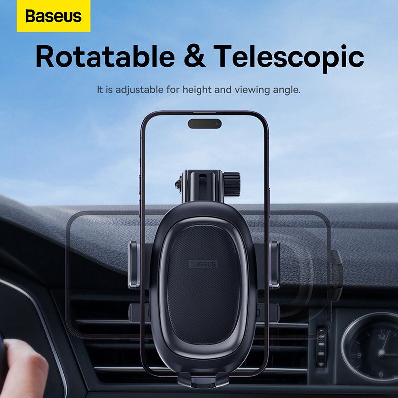Автотримач для телефона Baseus UltraControl Pro Series Clamp-Type Car Holder Set Cluster Black