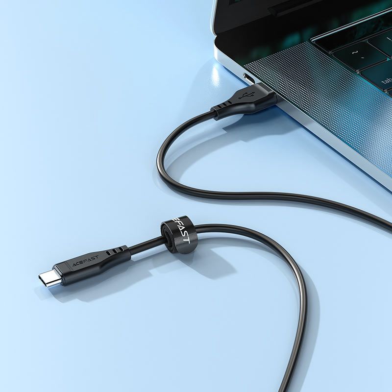 Кабель ACEFAST C3-03 Type-C to Type-C 3A, 60W, 1.2m, TPE, TPE connectors, Black