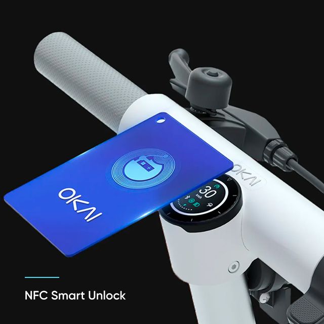 Електросамокат OKAI ES10-NEON Lite White 9", 300(600)W, 7.8Ah, 30km, 25km\h, 20%, NFC, App, 15kg