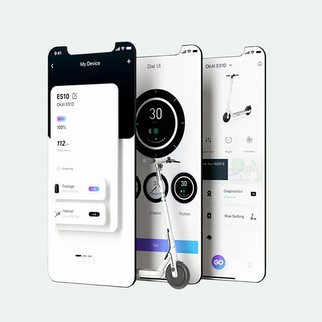 Електросамокат OKAI ES10-NEON Lite White 9", 300(600)W, 7.8Ah, 30km, 25km\h, 20%, NFC, App, 15kg