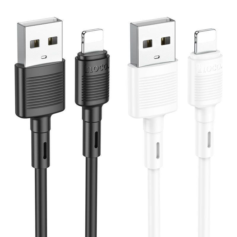 Кабель HOCO X83 USB to iP 2.4A, 1m, PVC, PVC connectors, Black