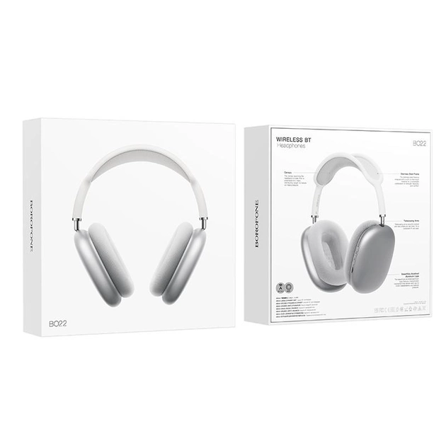 Бездротові накладні навушники BOROFONE BO22 Elegant BT headphones Silver