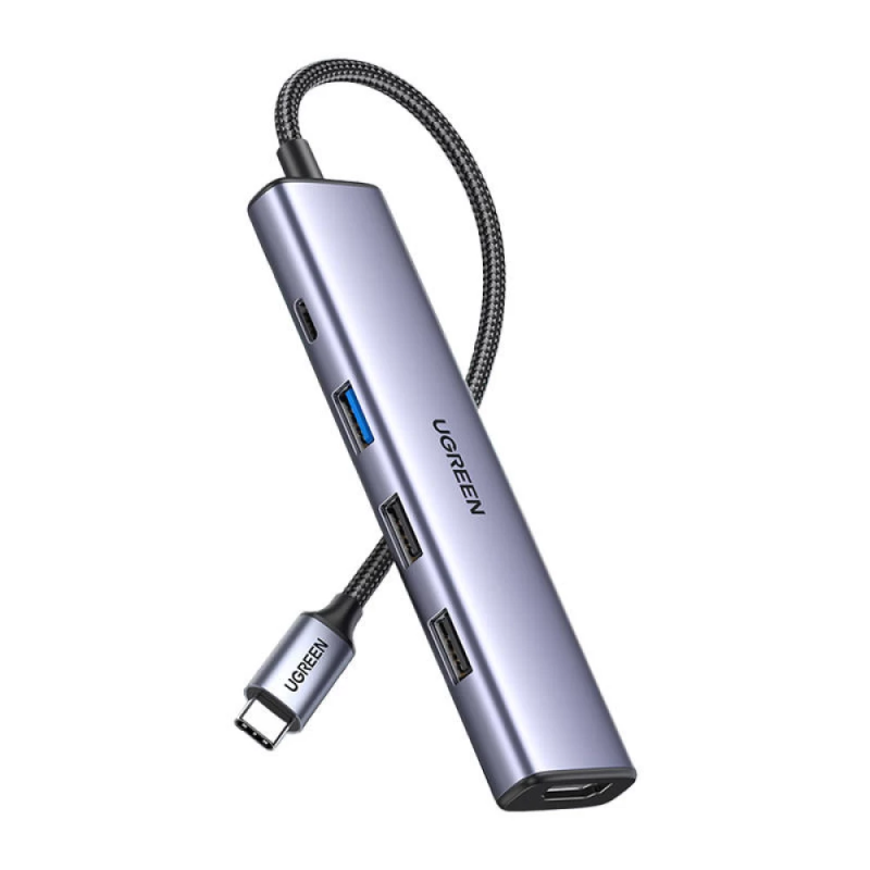 USB-хаб UGREEN CM478 USB-C To HDMI+1xUSB3.0 A+2xUSB2.0 A+PD Power Converter