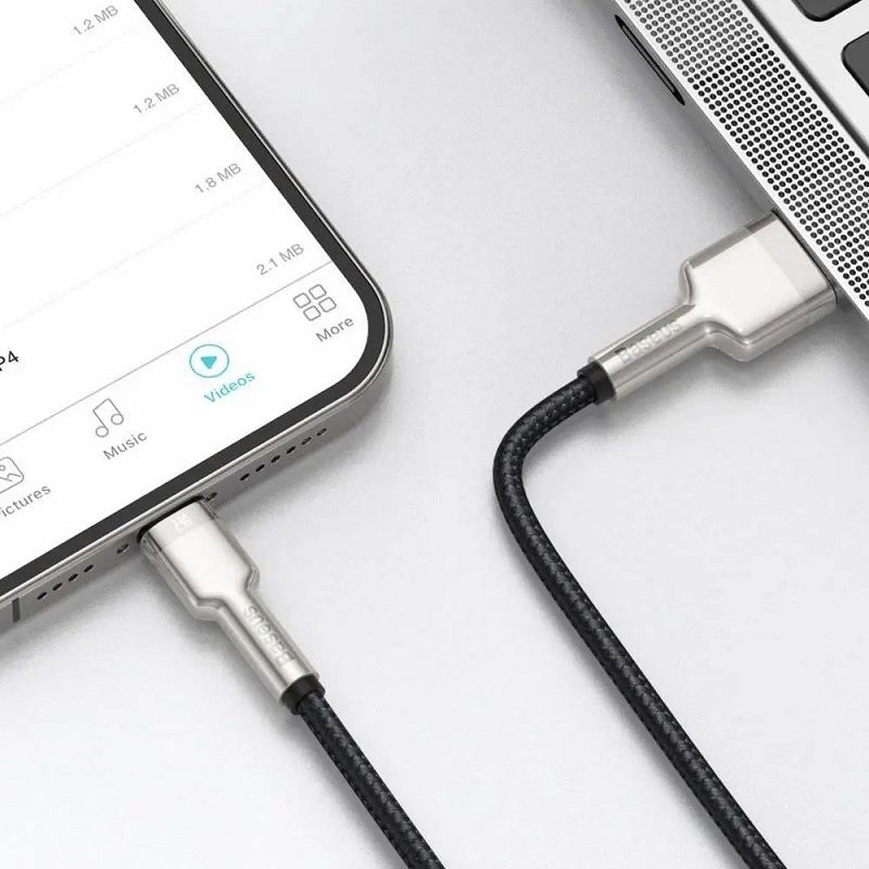 Кабель Baseus Cafule Series Metal Data Cable USB to IP 2.4A 1m Black