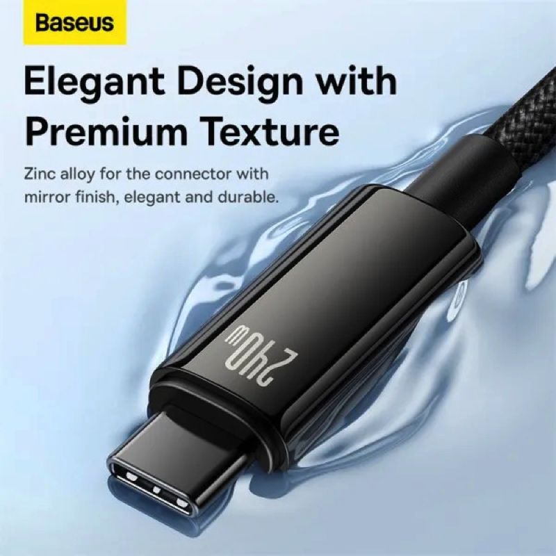 Кабель Baseus Tungsten Gold Fast Charging Data Cable Type-C to Type-C 240W 2m Black