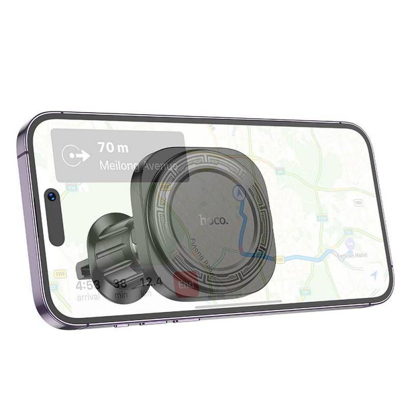 Автотримач для телефона HOCO H28 Rainbow ring magnetic car holder(air outlet) Black