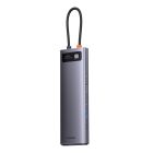 USB-хаб Baseus Metal Gleam Series 12-in-1 Multifunctional Type-C HUB Docking Station Gray