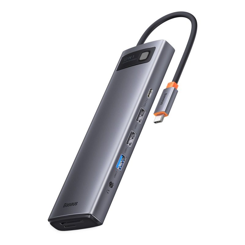 USB-хаб Baseus Metal Gleam Series 12-in-1 Multifunctional Type-C HUB Docking Station Gray