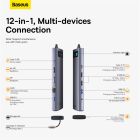 USB-хаб Baseus Metal Gleam Series 12-in-1 Multifunctional Type-C HUB Docking Station Gray