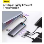 USB-хаб Baseus Metal Gleam Series 12-in-1 Multifunctional Type-C HUB Docking Station Gray