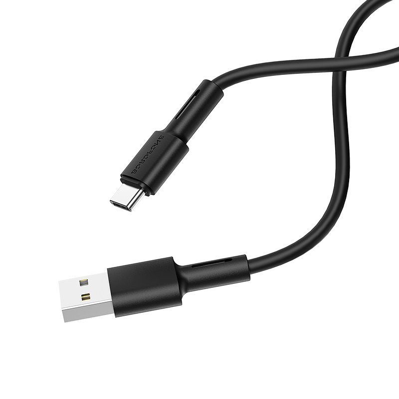 Кабель BOROFONE BX31 USB to Type-C 3A, 1m, silicone, TPE connectors, Black