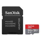 Карта пам'яті microSDXC (UHS-1) SanDisk Ultra 64Gb class 10 A1 (140Mb/s) (adapter SD)